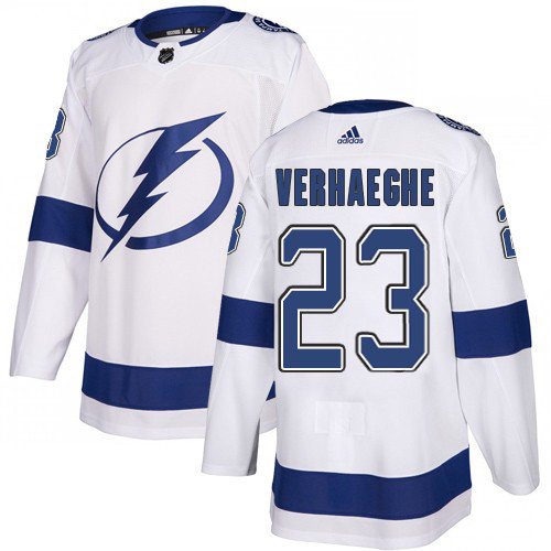 Adidas Tampa Bay Lightning 23 Carter Verhaeghe White Road Authentic Youth Stitched NHL Jersey